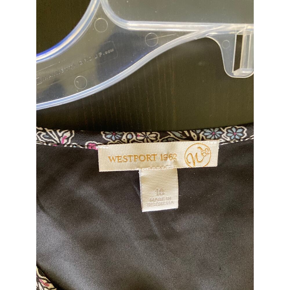 Westport 1962 Black/blue/pink Floral Maxi Dress Plus Sz16 - Picture 4 of 11